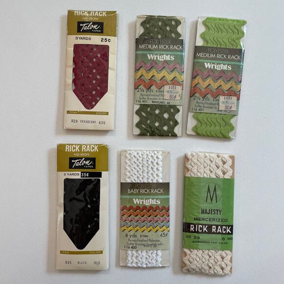 Vintage Rick Rack Sewing Trim 14 Packs Crafting Trim - Picture 2 of 3